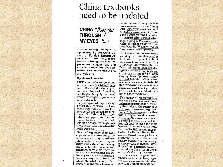 Important Topic for China Teachers 