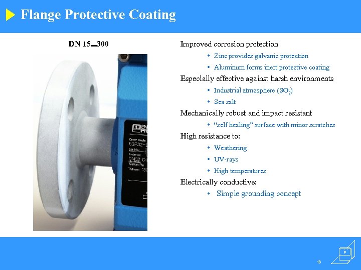 Flange Protective Coating DN 15. . . 300 Improved corrosion protection • Zinc provides