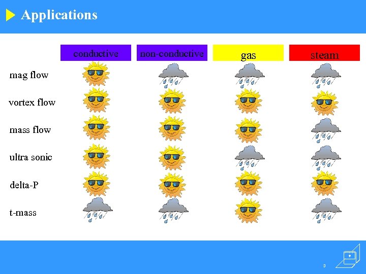 Applications conductive non-conductive gas steam mag flow vortex flow mass flow ultra sonic delta-P
