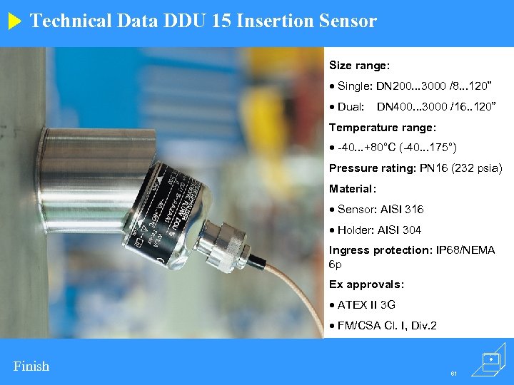Technical Data DDU 15 Insertion Sensor Size range: · Single: DN 200. . .