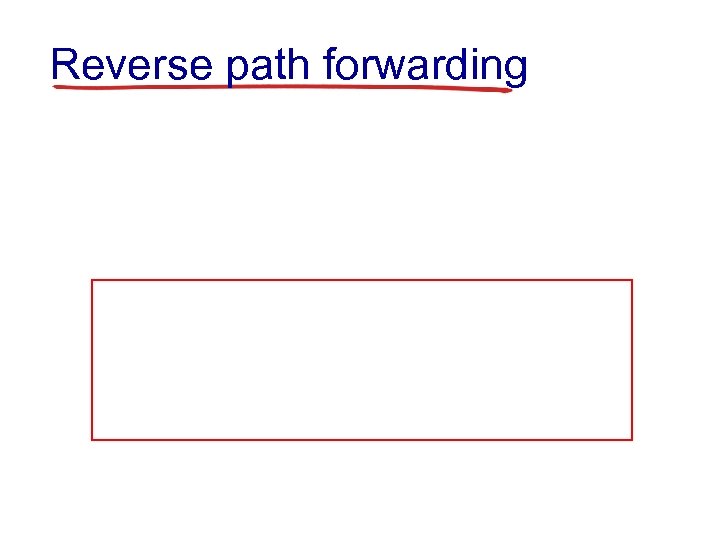 Reverse path forwarding 