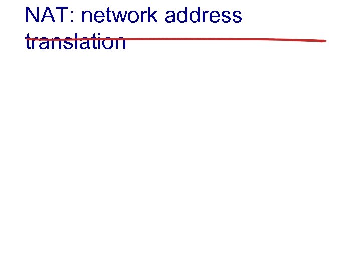 NAT: network address translation 