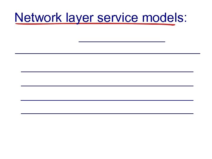 Network layer service models: 