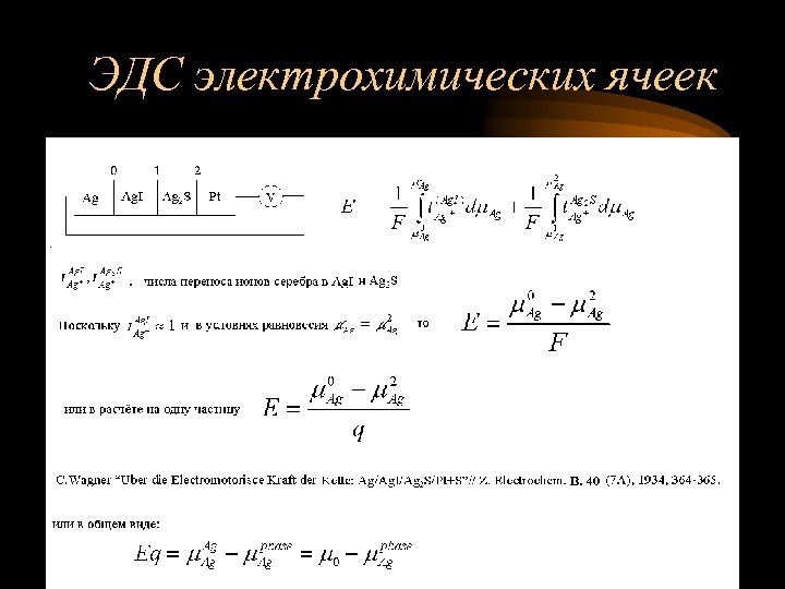 ЭДС электрохимических ячеек 