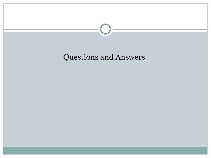 Questions and Answers 