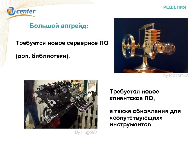 РЕШЕНИЯ Большой апгрейд: Требуется новое серверное ПО (доп. библиотеки). by fdecomite Требуется новое клиентское