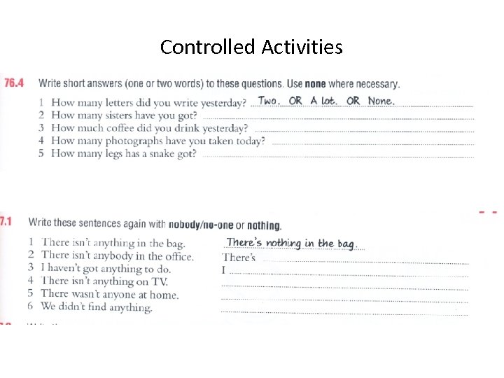 Controlled Activities 