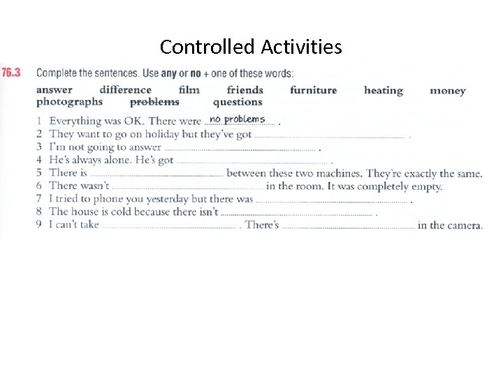 Controlled Activities 