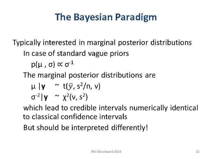 The Bayesian Paradigm Phil Woodward 2014 22 