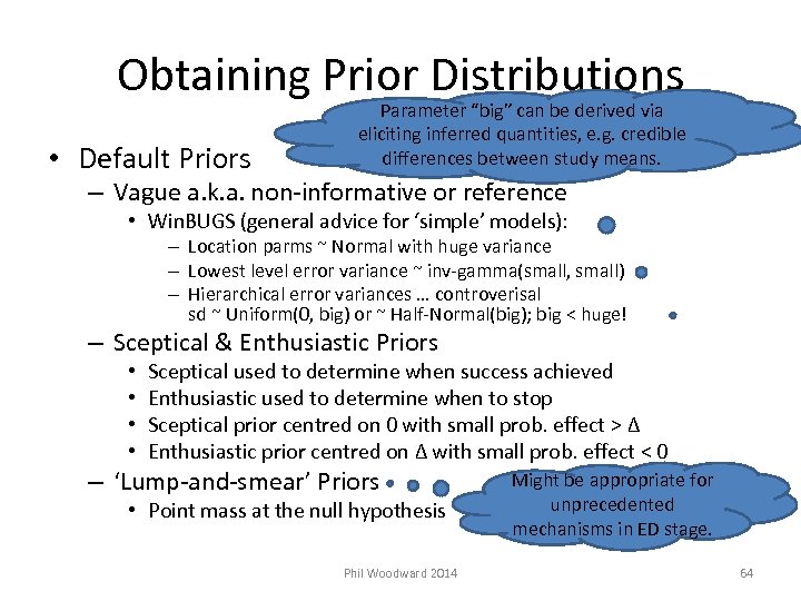 Obtaining Prior Distributions • Default Priors Parameter “big” can be derived via eliciting inferred