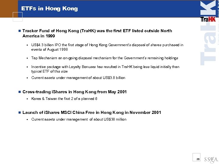 ETFs in Hong Kong n Tracker Fund of Hong Kong (Tra. HK) was the