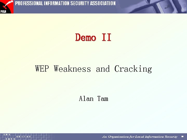 Demo II WEP Weakness and Cracking Alan Tam 