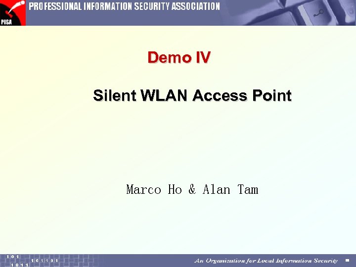 Demo IV Silent WLAN Access Point Marco Ho & Alan Tam 