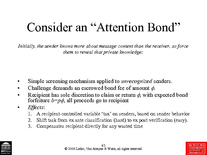 Consider an “Attention Bond” Initially, the sender knows more about message content than the