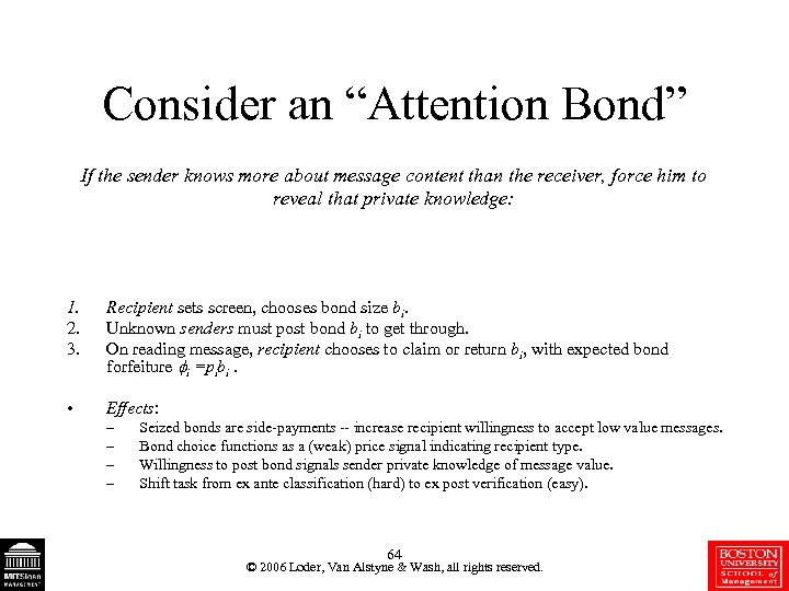 Consider an “Attention Bond” If the sender knows more about message content than the