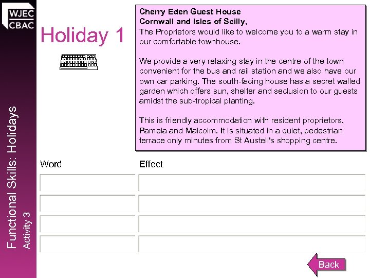 Holiday 1 Cherry Eden Guest House Cornwall and Isles of Scilly, The Proprietors would