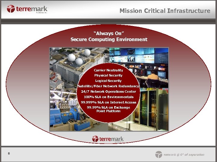 Mission Critical Infrastructure “Always On” Secure Computing Environment Carrier Neutrality Physical Security Logical Security