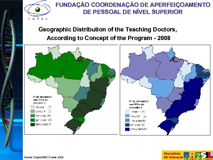 FUNDAÇÃO COORDENAÇÃO DE APERFEIÇOAMENTO DE PESSOAL DE NÍVEL SUPERIOR Geographic Distribution of the Teaching