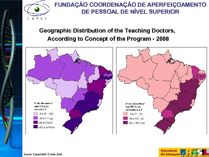 FUNDAÇÃO COORDENAÇÃO DE APERFEIÇOAMENTO DE PESSOAL DE NÍVEL SUPERIOR Geographic Distribution of the Teaching