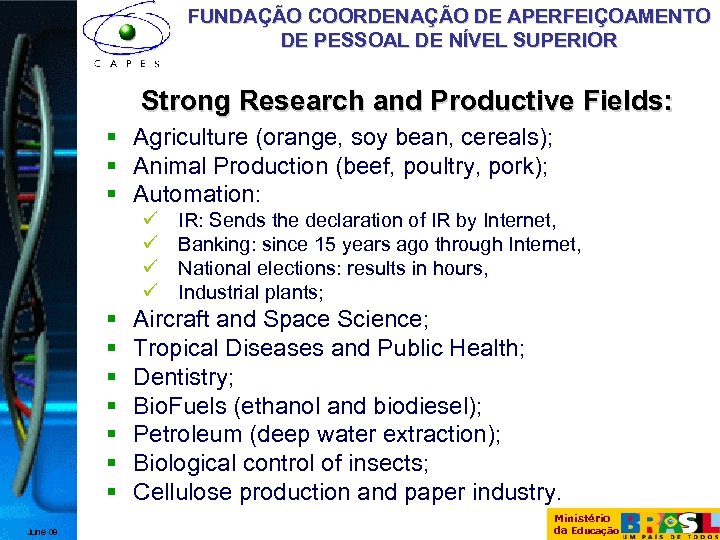 FUNDAÇÃO COORDENAÇÃO DE APERFEIÇOAMENTO DE PESSOAL DE NÍVEL SUPERIOR Strong Research and Productive Fields: