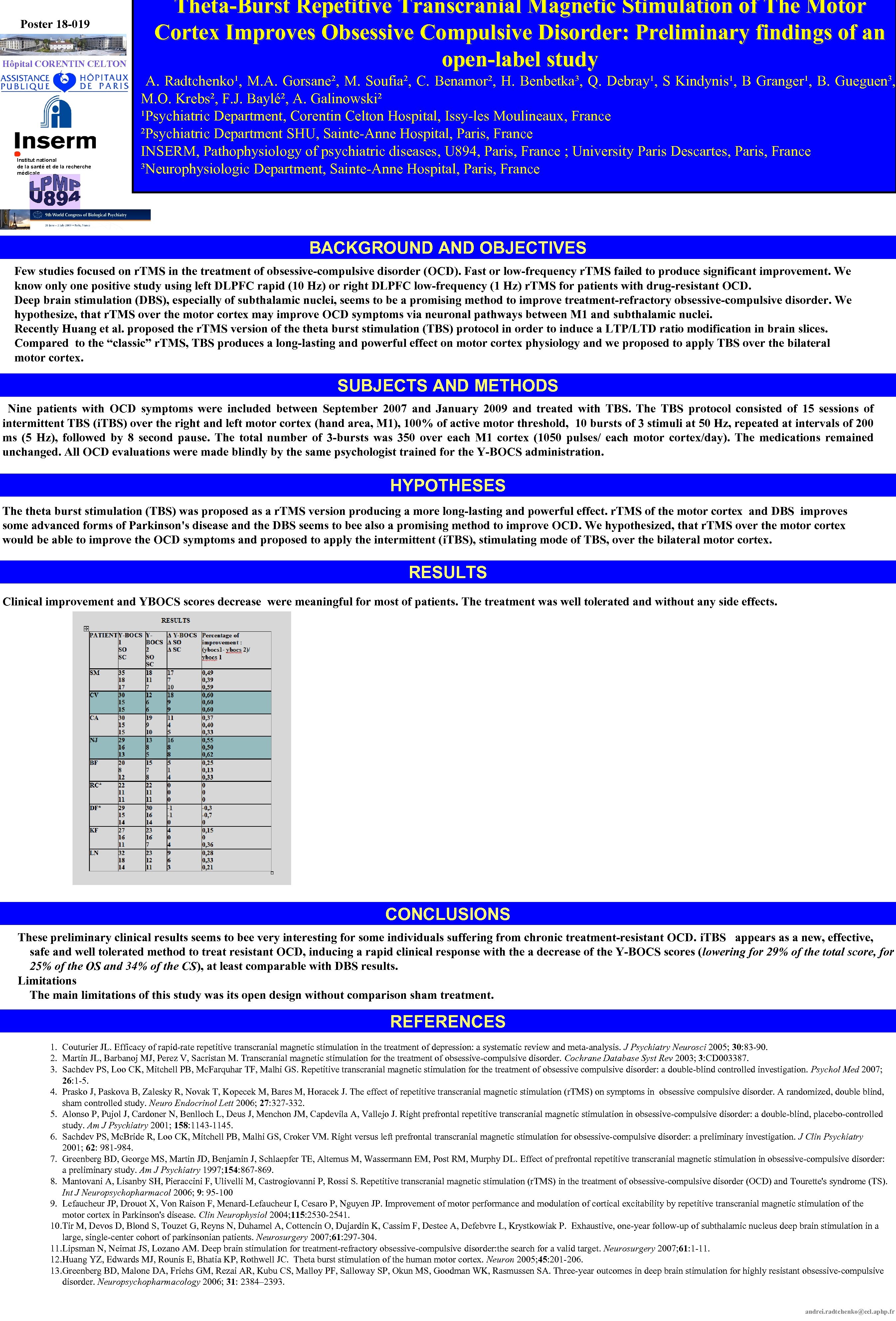 Poster 18 -019 Hôpital CORENTIN CELTON Institut national de la santé et de la