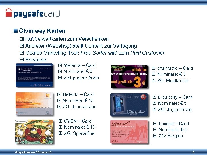 Giveaway Karten Rubbelwertkarten zum Verschenken Anbieter (Webshop) stellt Content zur Verfügung Ideales Marketing Tool: