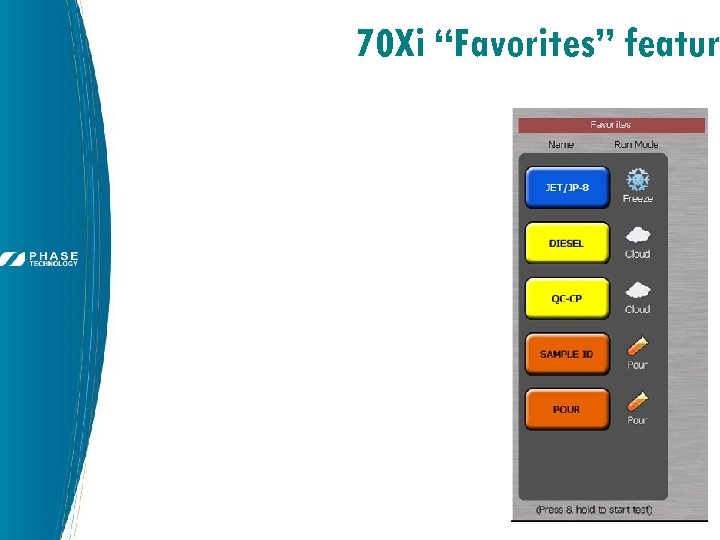 70 Xi “Favorites” featur 