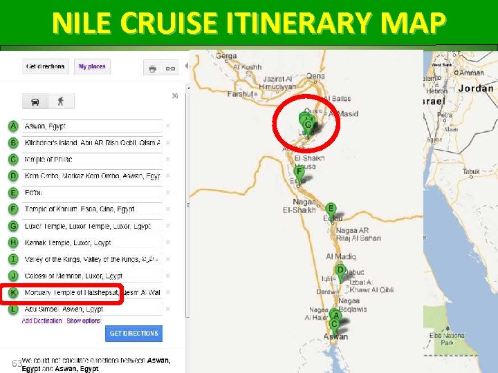 NILE CRUISE ITINERARY MAP 63 