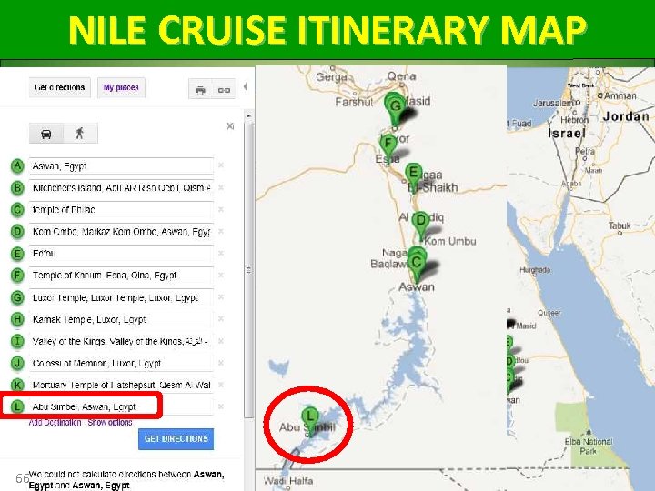 NILE CRUISE ITINERARY MAP 66 