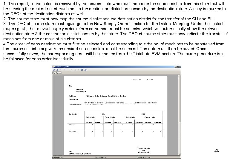 1. This report, as indicated, is received by the source state who must then