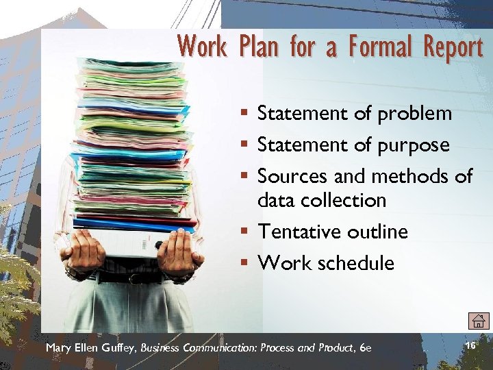 Work Plan for a Formal Report § Statement of problem § Statement of purpose