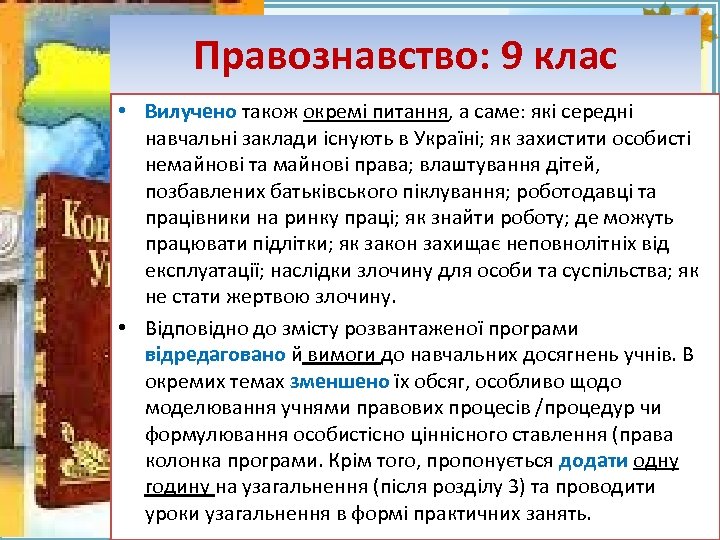 Правознавство: 9 клас Fokina. Lida. 75@mail. ru • Вилучено також окремі питання, а саме: