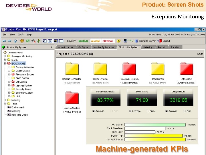 Product: Screen Shots Exceptions Monitoring 