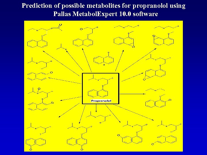  Prediction of possible metabolites for propranolol using Pallas Metabol. Expert 10. 0 software