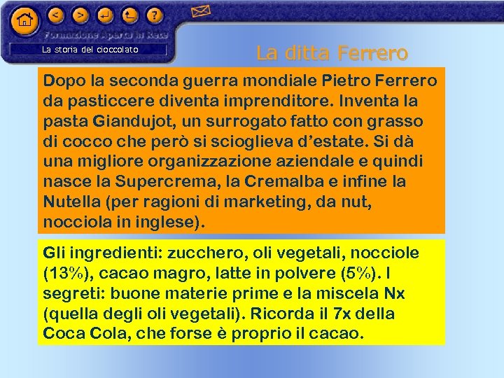 La storia del cioccolato La ditta Ferrero Dopo la seconda guerra mondiale Pietro Ferrero