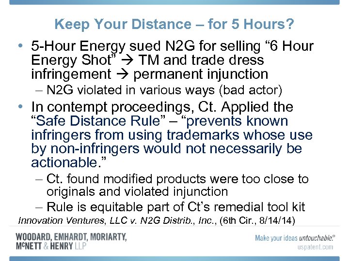 Keep Your Distance – for 5 Hours? • 5 -Hour Energy sued N 2