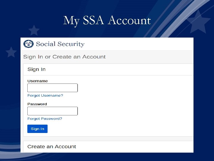 My SSA Account 