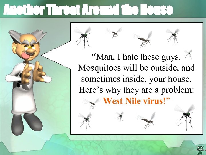 Another Threat Around the House “Man, I hate these guys. Mosquitoes will be outside,