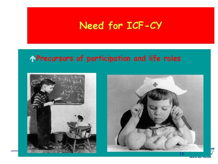 Need for ICF-CY é Precursors of participation and life roles 15 