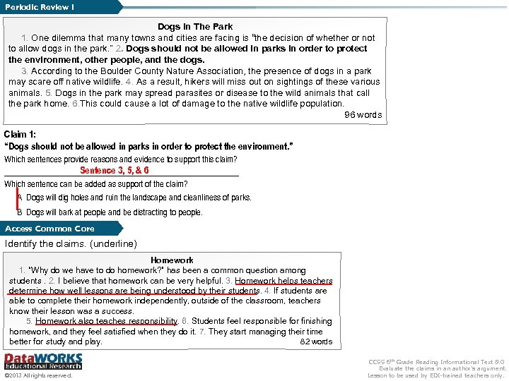 Periodic Review 1 Dogs in The Park 1. One dilemma that many towns and