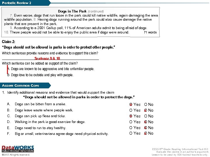 Periodic Review 2 Dogs in The Park (continued) 7. Even worse, dogs that run