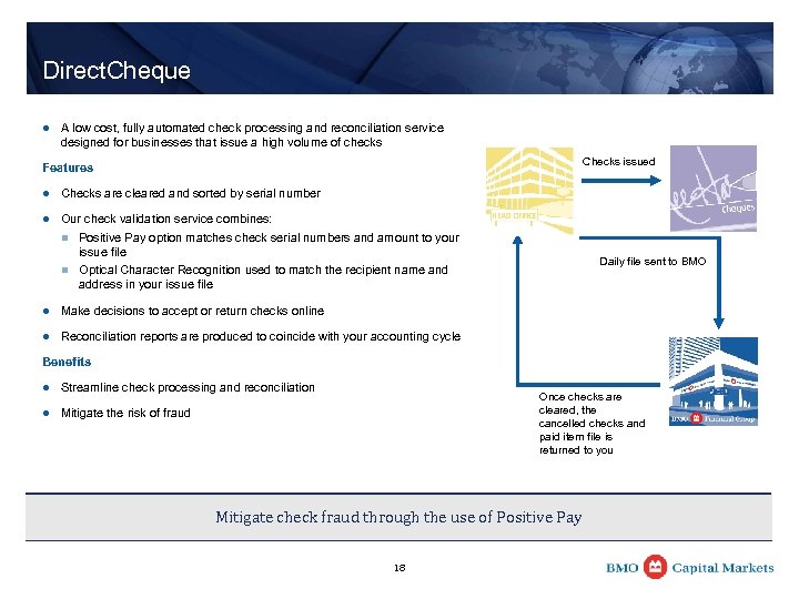 Direct. Cheque l A low cost, fully automated check processing and reconciliation service designed