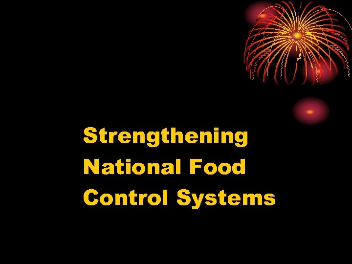 Strengthening National Food Control Systems 