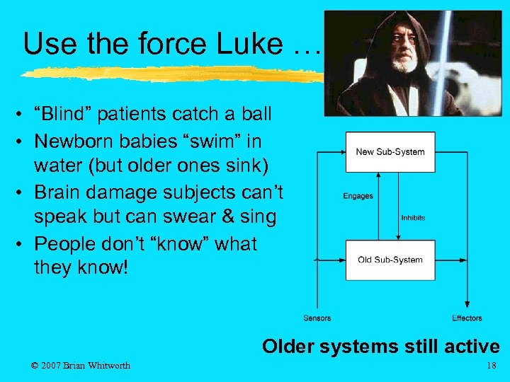 Use the force Luke … • “Blind” patients catch a ball • Newborn babies