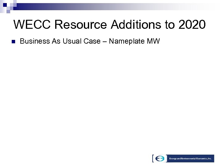 WECC Resource Additions to 2020 n Business As Usual Case – Nameplate MW 