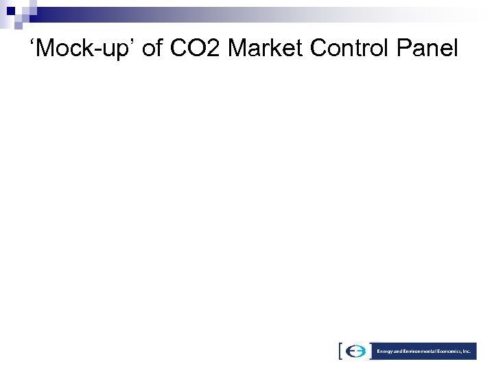‘Mock-up’ of CO 2 Market Control Panel 