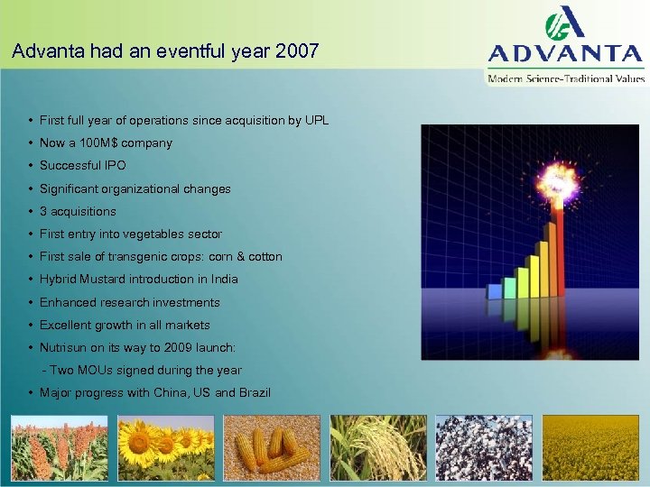 Advanta had an eventful year 2007 • First full year of operations since acquisition