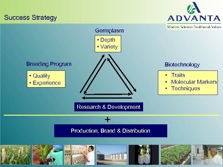 Success Strategy Germplasm • Depth • Variety Breeding Program Biotechnology • Traits • Molecular