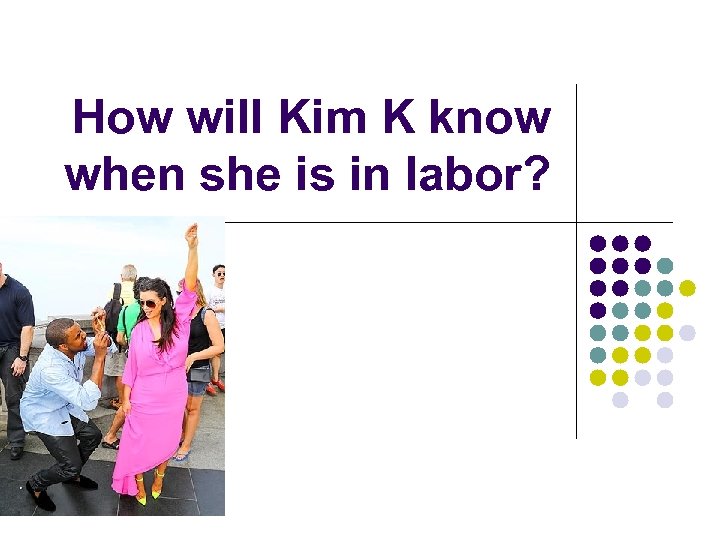 How will Kim K know when she is in labor? 