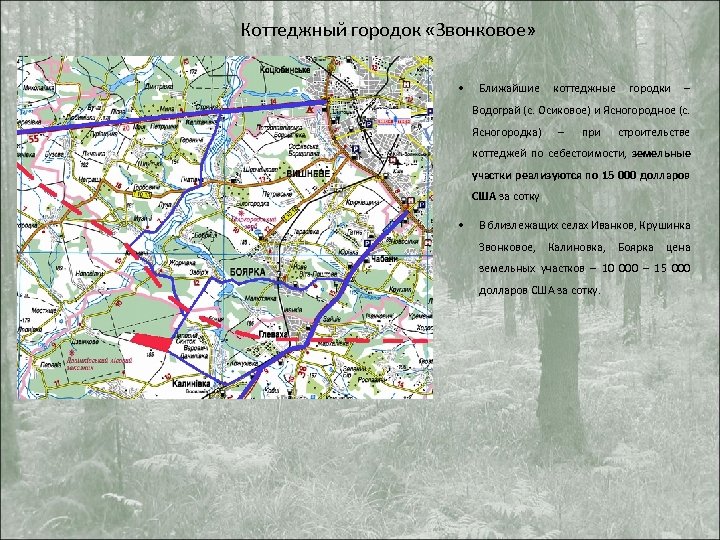 Коттеджный городок «Звонковое» • Ближайшие коттеджные городки – Водограй (с. Осиковое) и Ясногородное (с.